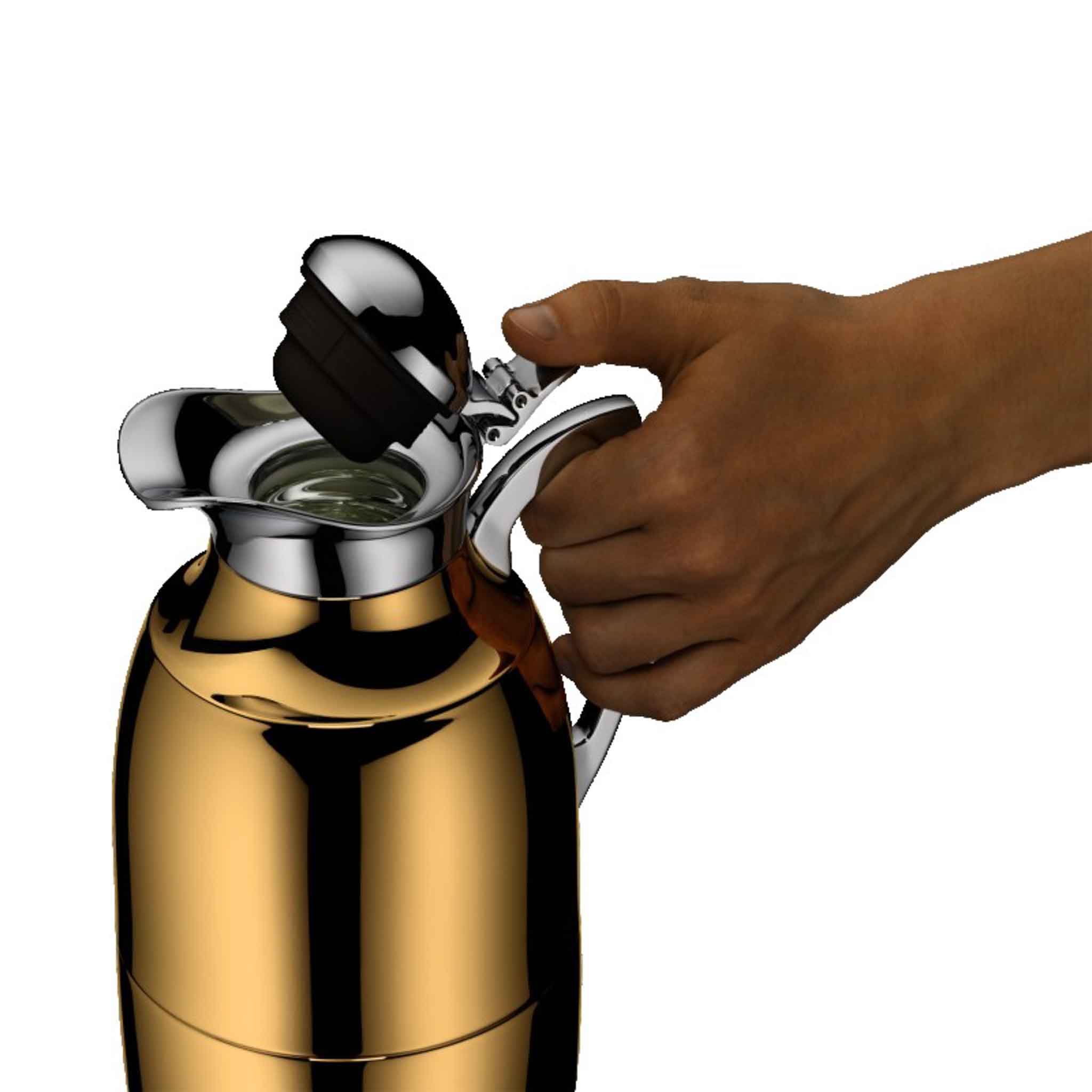1.0L INSULATED CARAFE JUWEL S/S - GOLD PLATED
