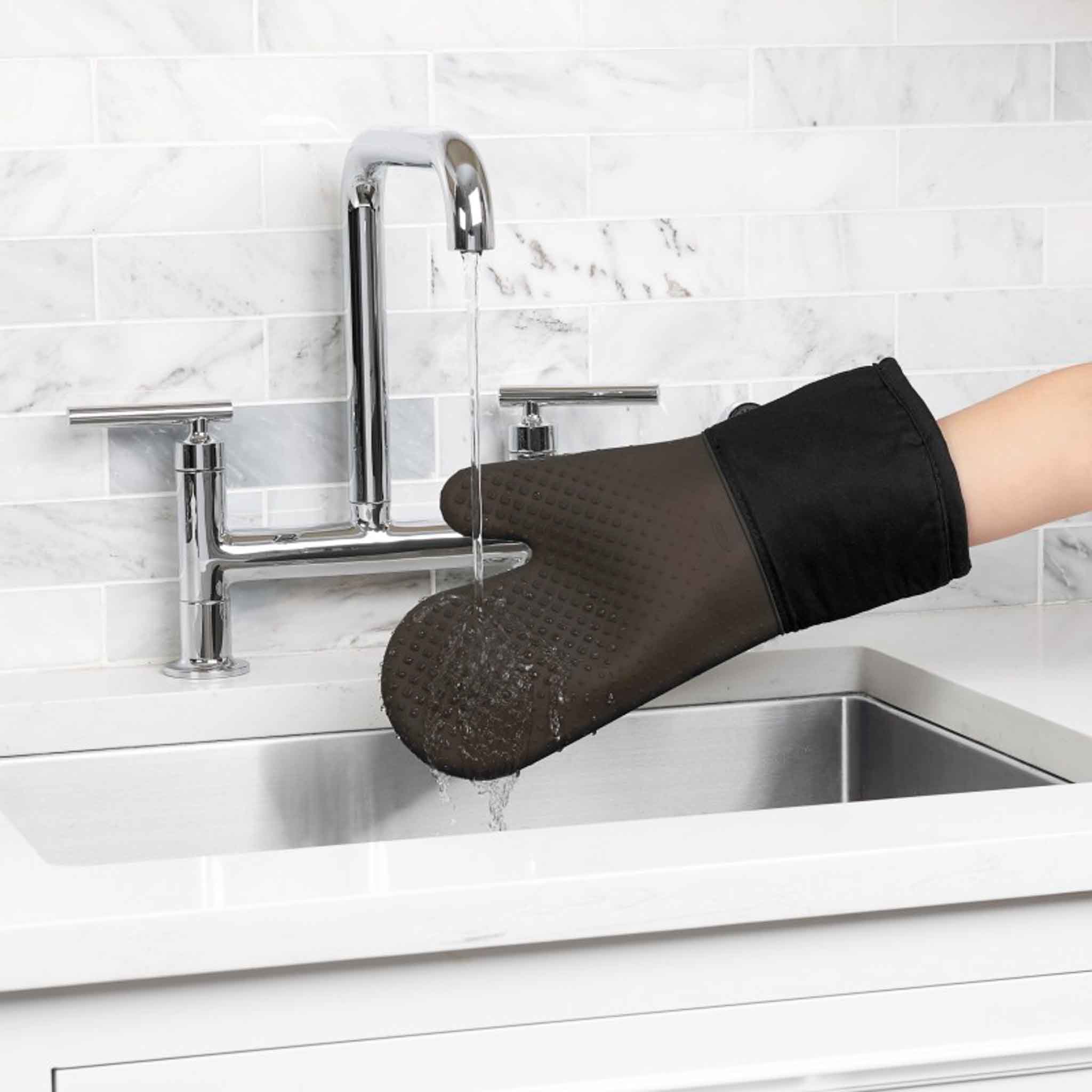 SILICONE OVEN MITT BLACK
