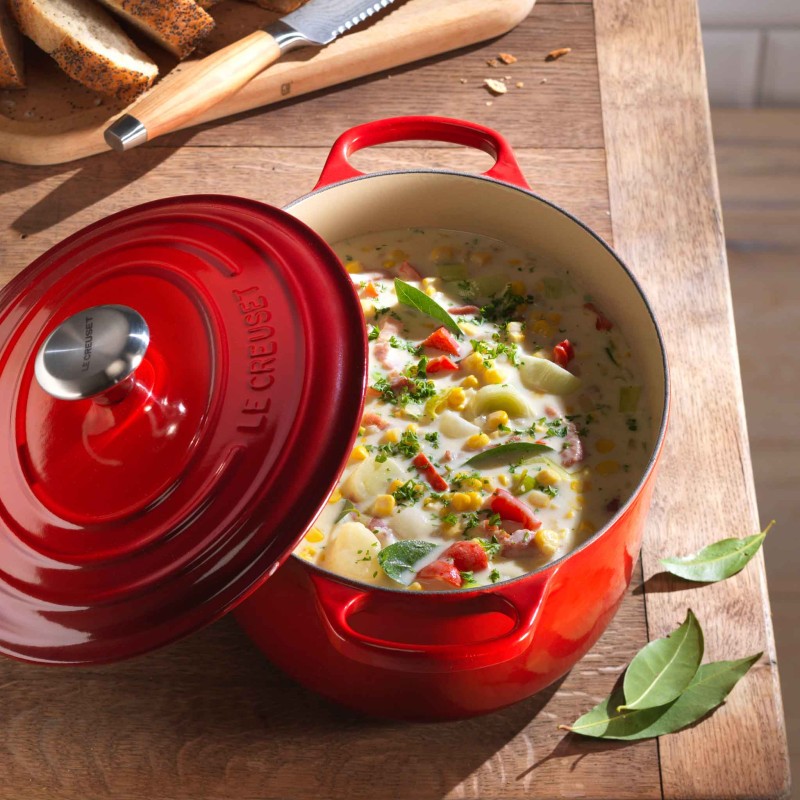35CM SIGNATURE CAST IRON OVAL CASSEROLE - CERISE