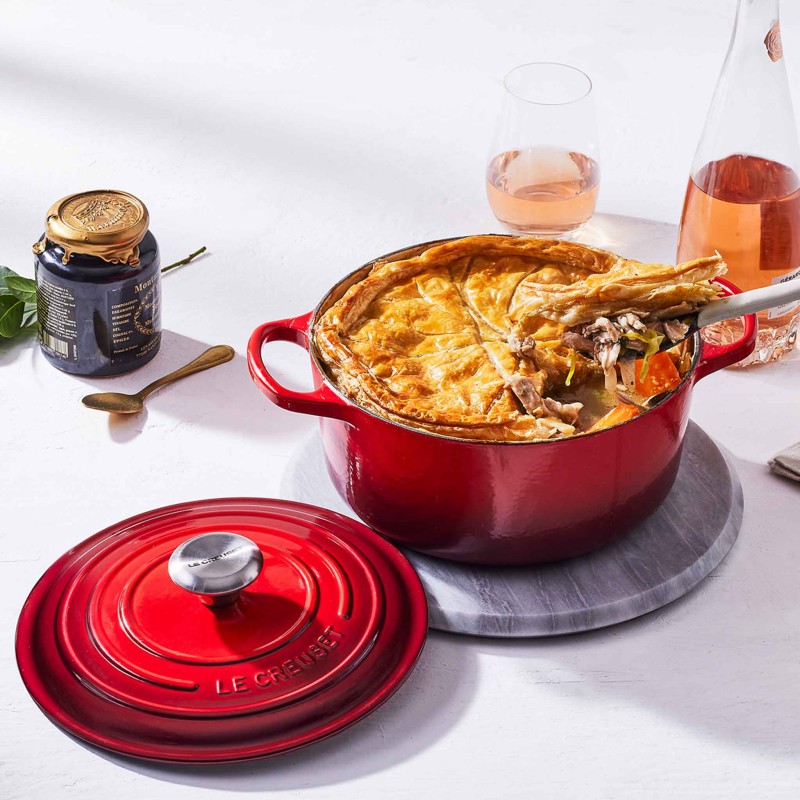 Le Creuset Signature Cast Iron Round Casserole 30cm Cerise