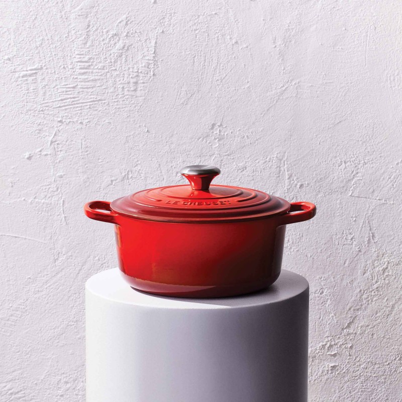 Le Creuset Signature Cast Iron Round Casserole 30cm Cerise