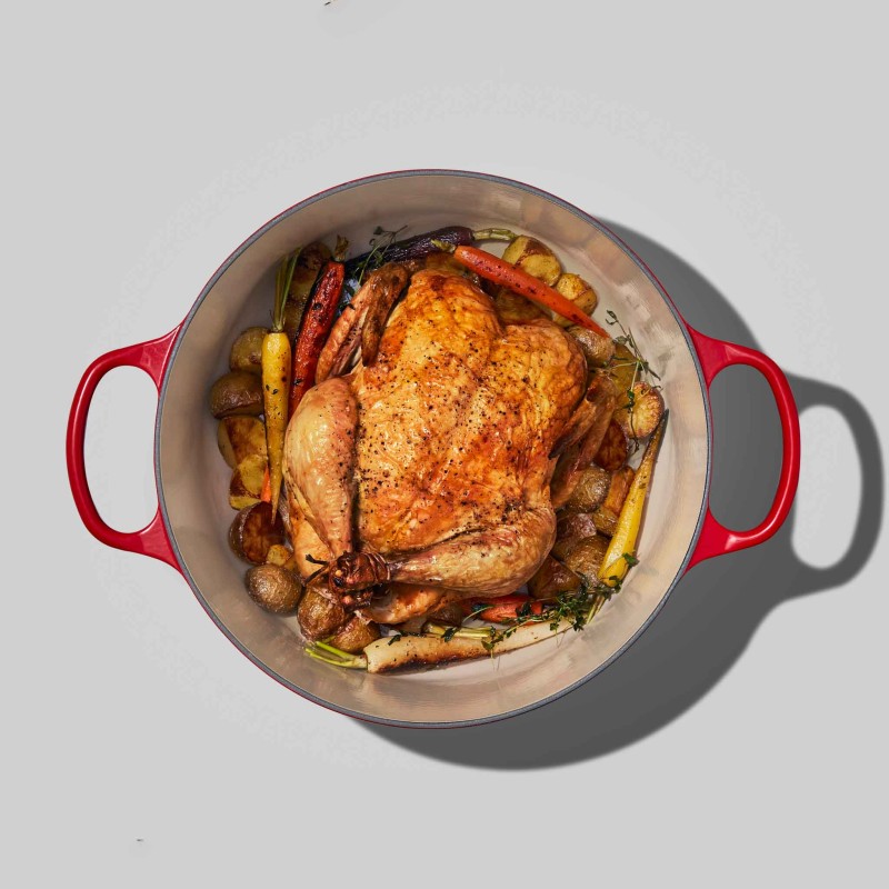 Le Creuset Signature Cast Iron Round Casserole 30cm Cerise