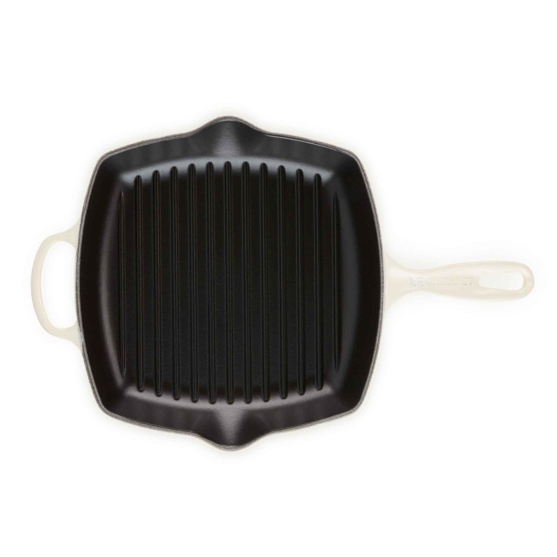 Le Creuset Signature Cast Iron Square Grillit 26cm Meringue