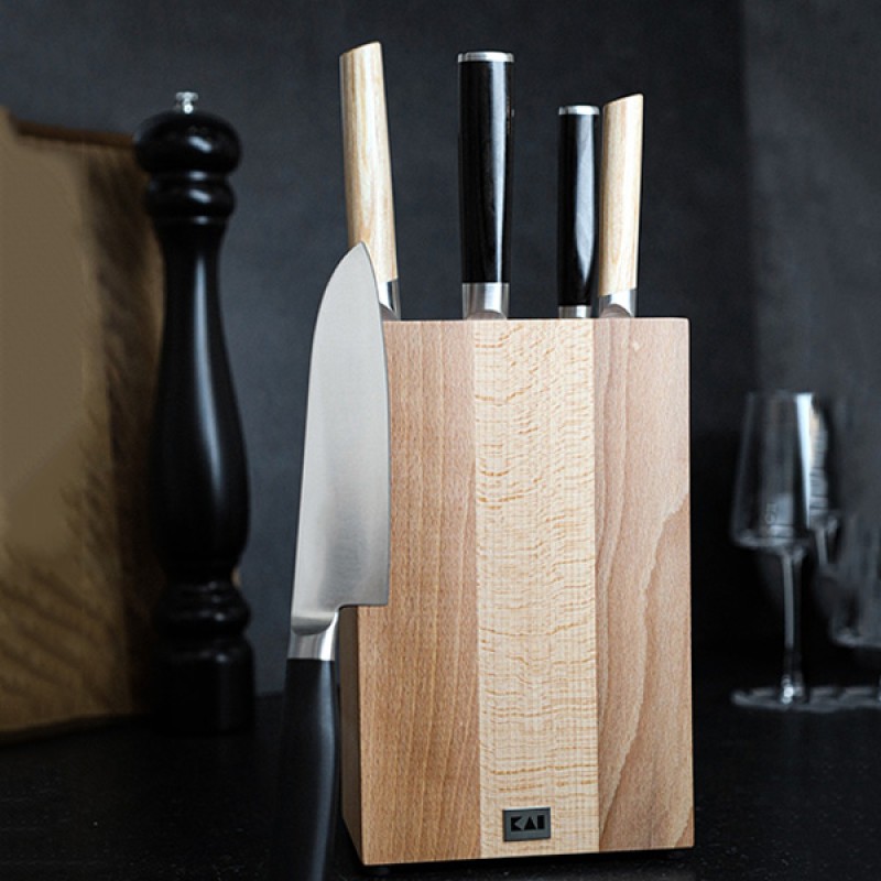 CUBE KNIFE BLOCK BEECH
