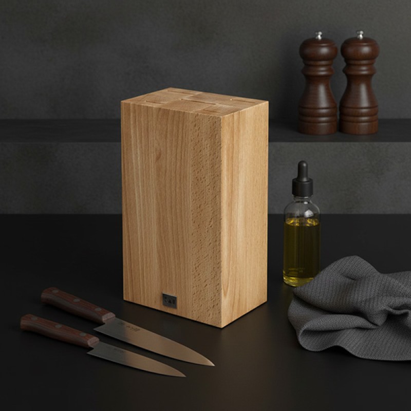 CUBE KNIFE BLOCK BEECH