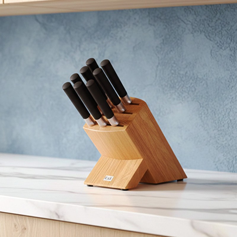 KNIFE BLOCK ASSEMBLED W/WASABI