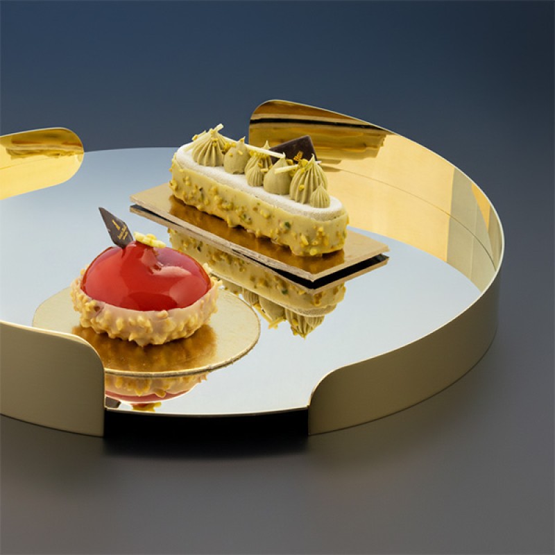 TRAY STAINLESS STEEL GOLD PLATED