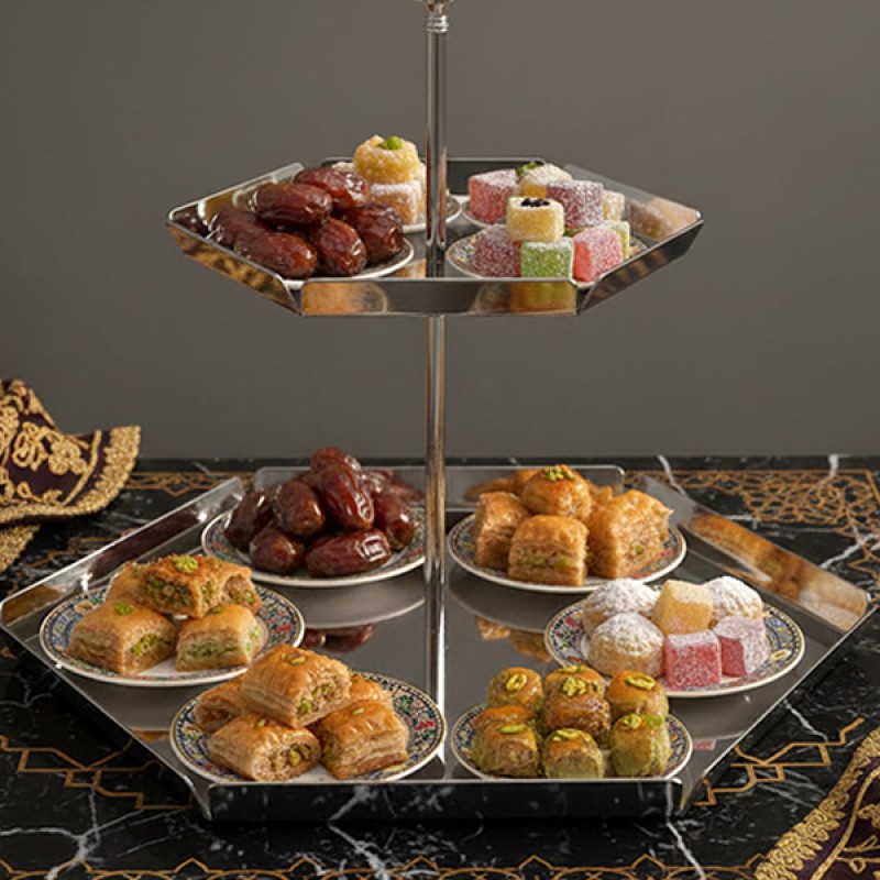 2 TIER STAND STAINLESS STEEL