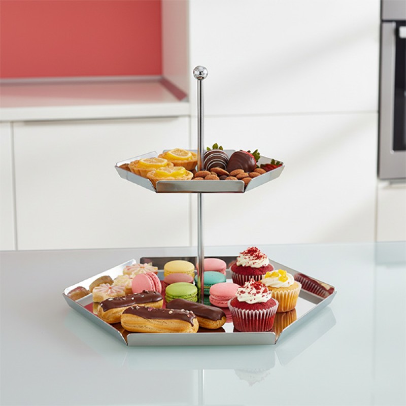 2 TIER STAND STAINLESS STEEL