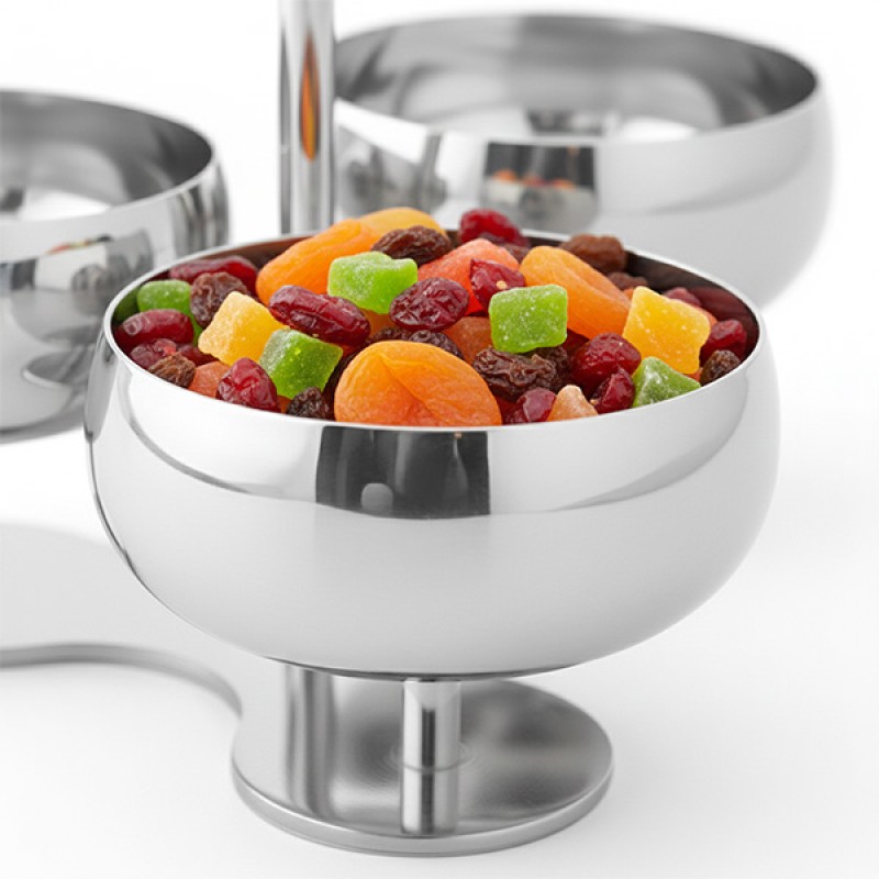 NUTS HOLDER 3 CUPS S/S