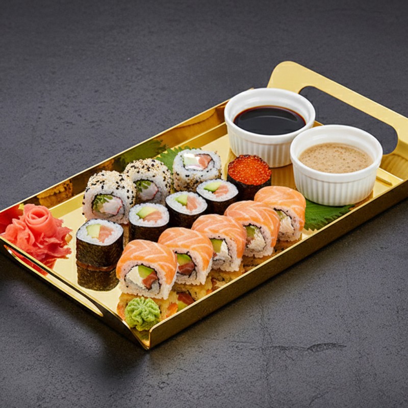 TRAY S/S GOLD PLATED