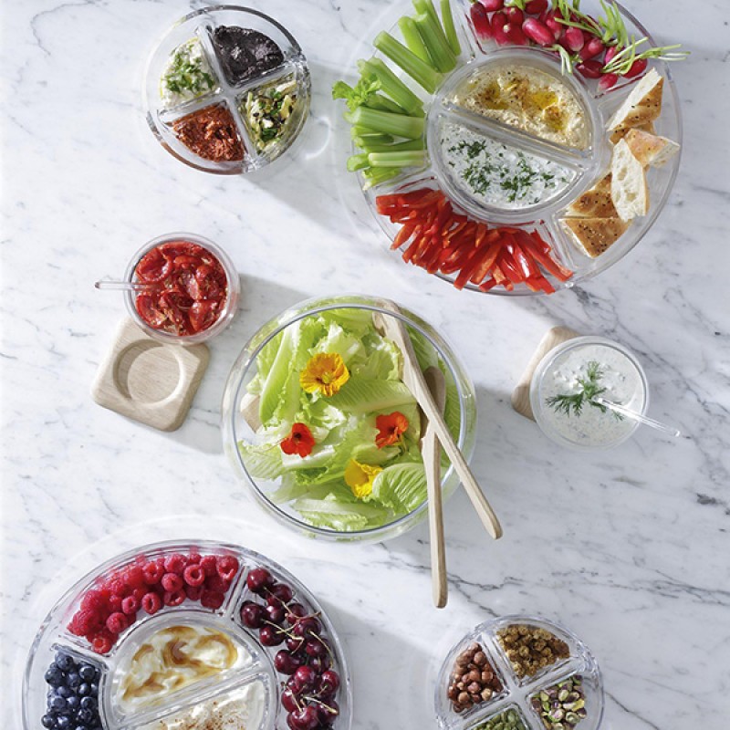 SERVE SALAD SET & OAK BASE CLEAR