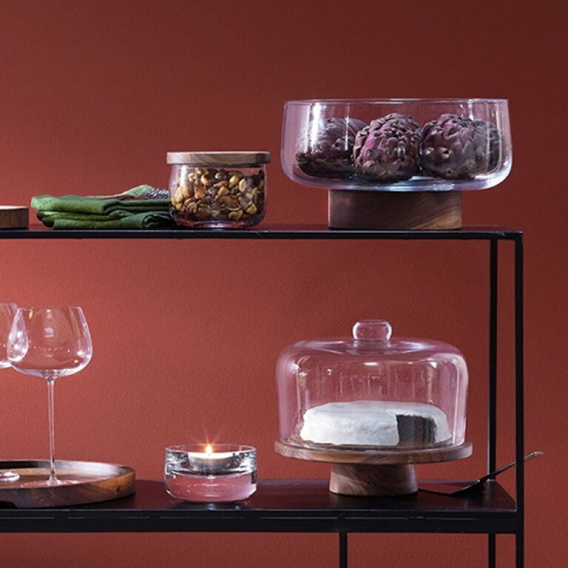 CITY BOWL & WALNUT LID CLEAR