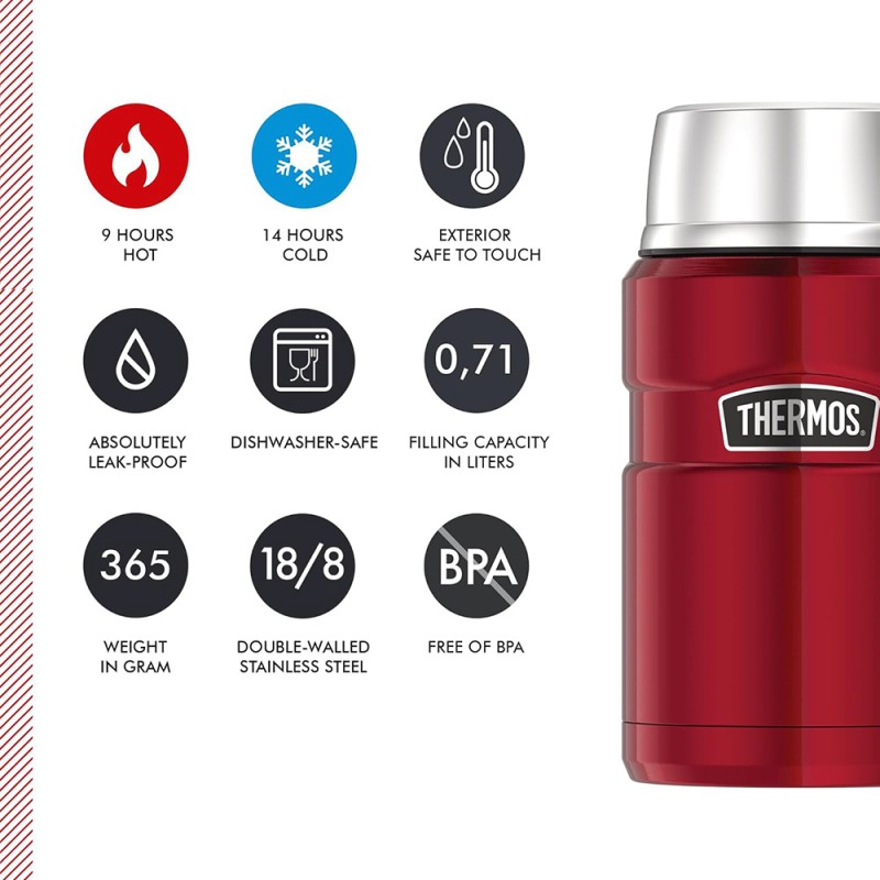 INS. FOOD JAR SK CRANBERRY RED POLISHED