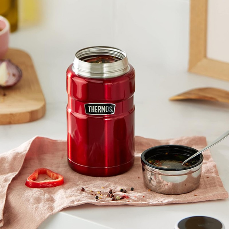 INS. FOOD JAR SK CRANBERRY RED POLISHED
