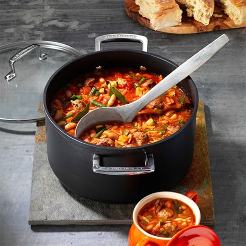 24CM TOUGHENED NON-STICK DEEP CASSEROLE WITH GLASS LID