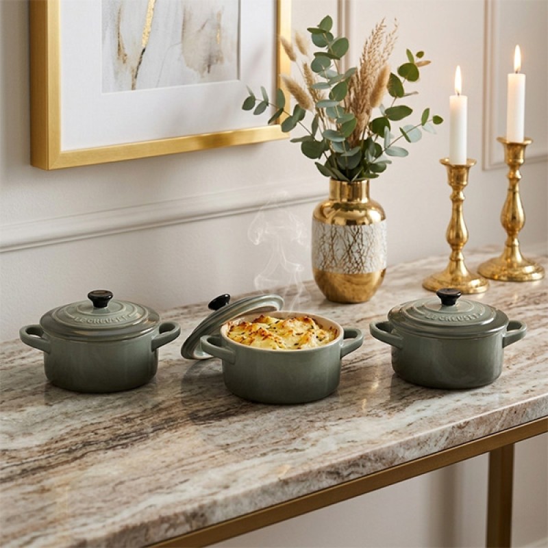 10CM STONEWARE MINI COCOTTE - THYME