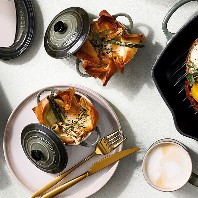 10CM STONEWARE MINI COCOTTE - THYME