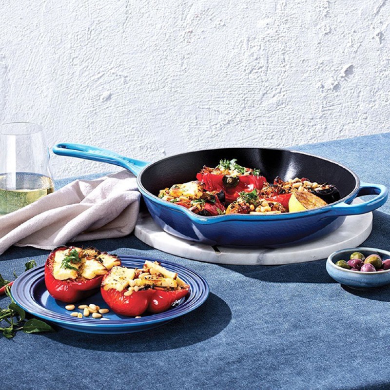 26CM SIGNATURE CAST IRON ROUND SKILLET - AZURE