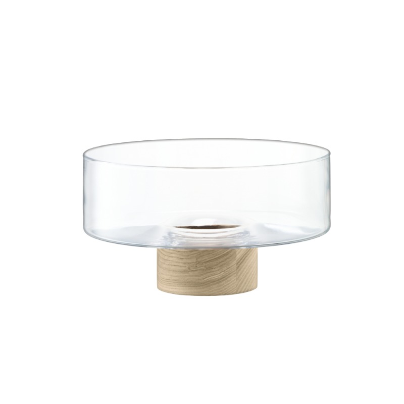 LOTTA PEDESTAL BOWL & ASH BASE CLEAR