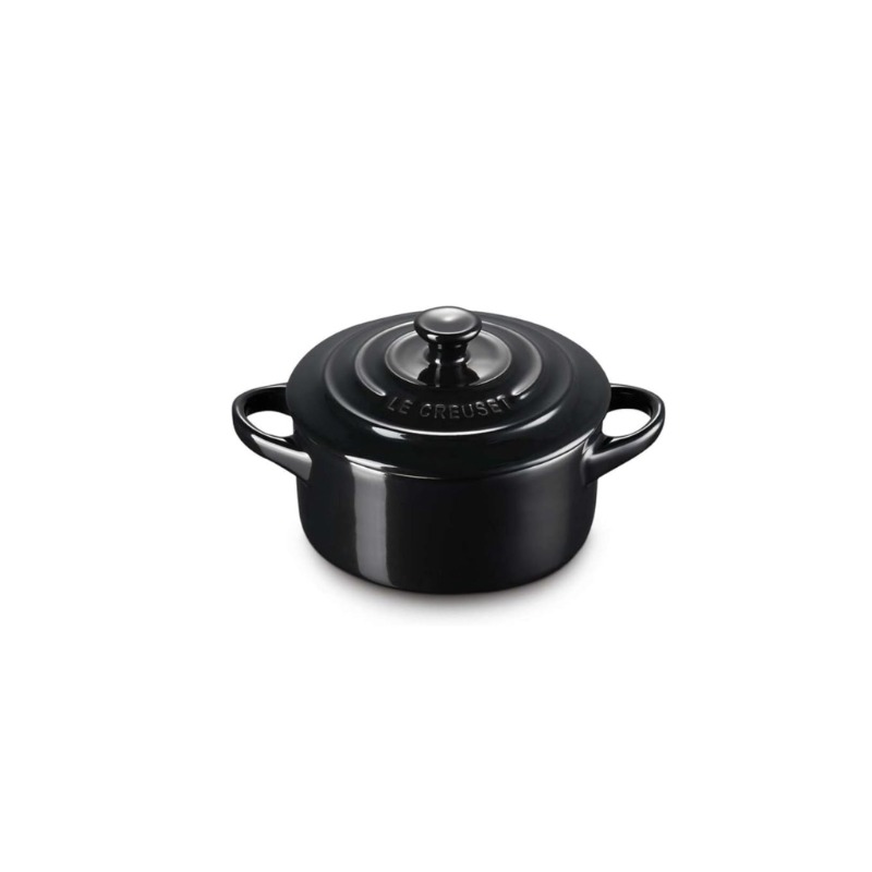 STONEWARE PETITE ROUND CASSEROLE - BLACK ONYX