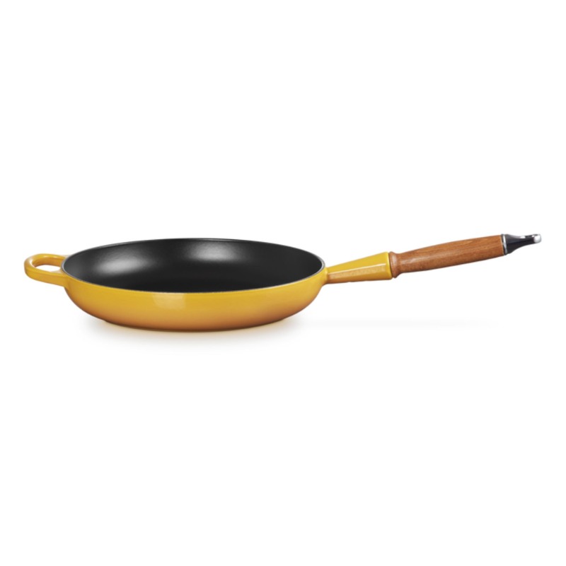 28cm CAST IRON FRYING PAN WITH WOODEN HANDLE - NECTAR