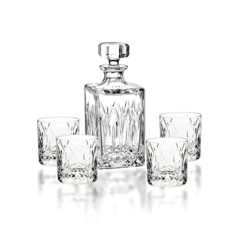 CASE DECANTER & 4 OLD FASHIONED GLASSES