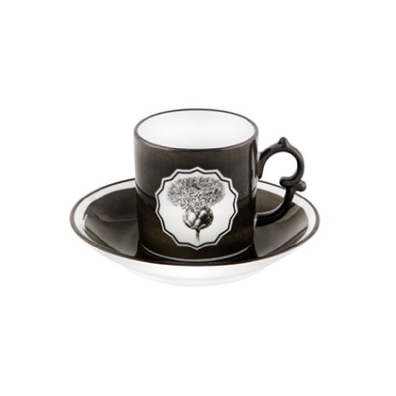 COFFEE CUP & SAUCER BLACK HERBARIAE
