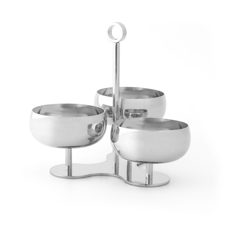 NUTS HOLDER 3 CUPS S/S