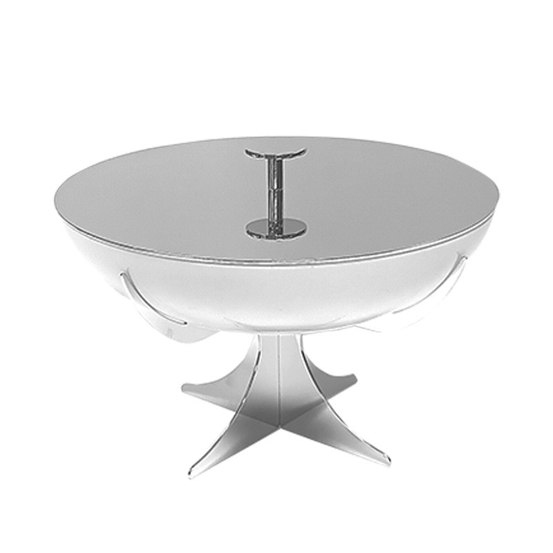 ROUND DISH STAINLESS STEEL STAND WITH LID