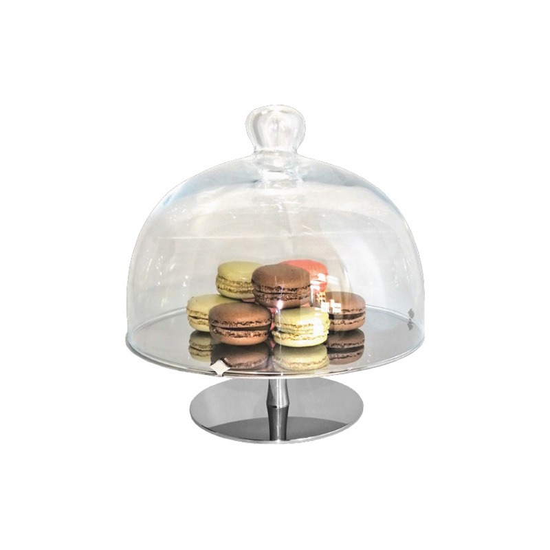 STAND W/GLASS DOME S/S