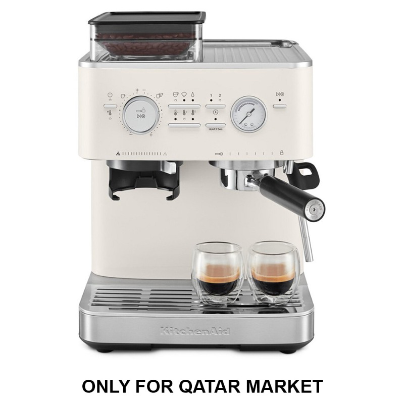 SEMI AUTOMATIC ESPRESSO MACHINE WITH BURR GRINDER - PORCELAIN WHITE