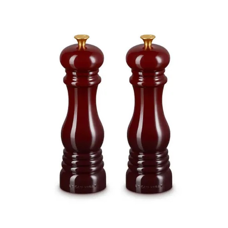 SET OF 2 CLASSIC MILLS W/GOLD KNOB GARNET