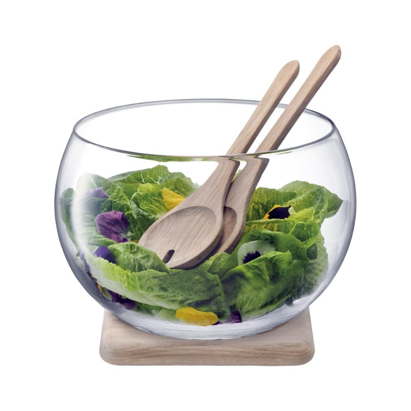SERVE SALAD SET & OAK BASE CLEAR