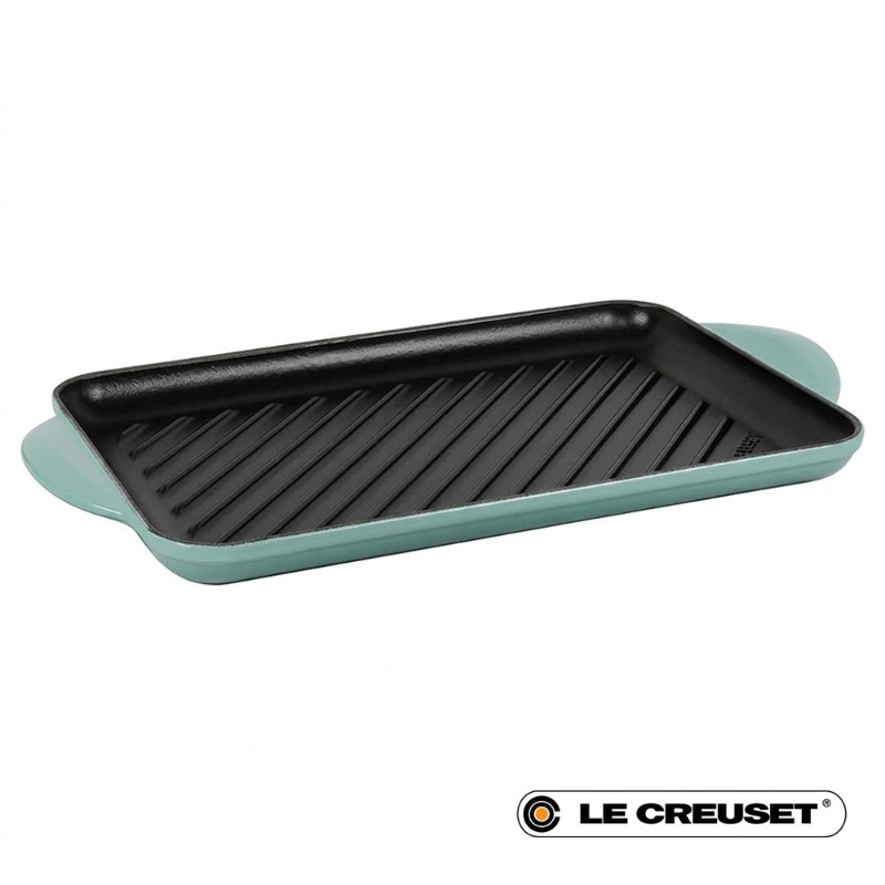 32CM CAST IRON RECTANGULAR GRILL - SEA SALT