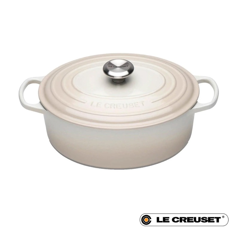 29CM SIGNATURE CAST IRON OVAL CASSEROLE - MERINGUE