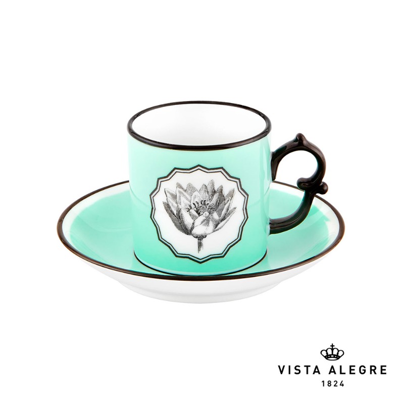 COFFEE CUP & SAUCER GREEN HERBARIAE
