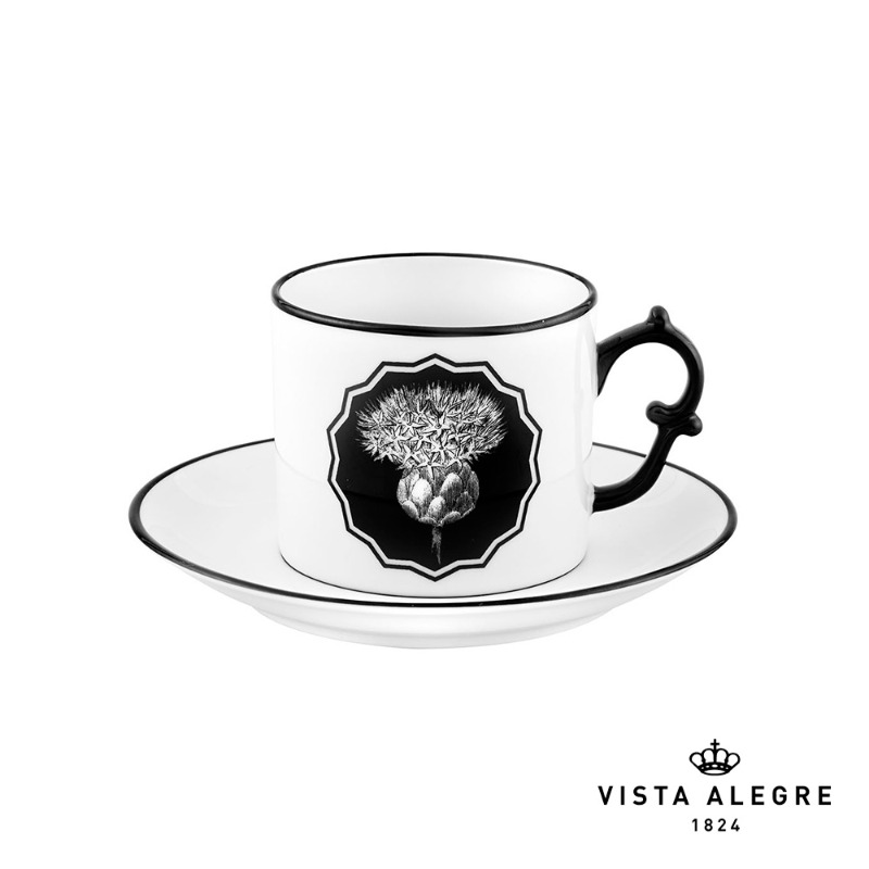 TEA CUP & SAUCER WHITE HERBARIAE