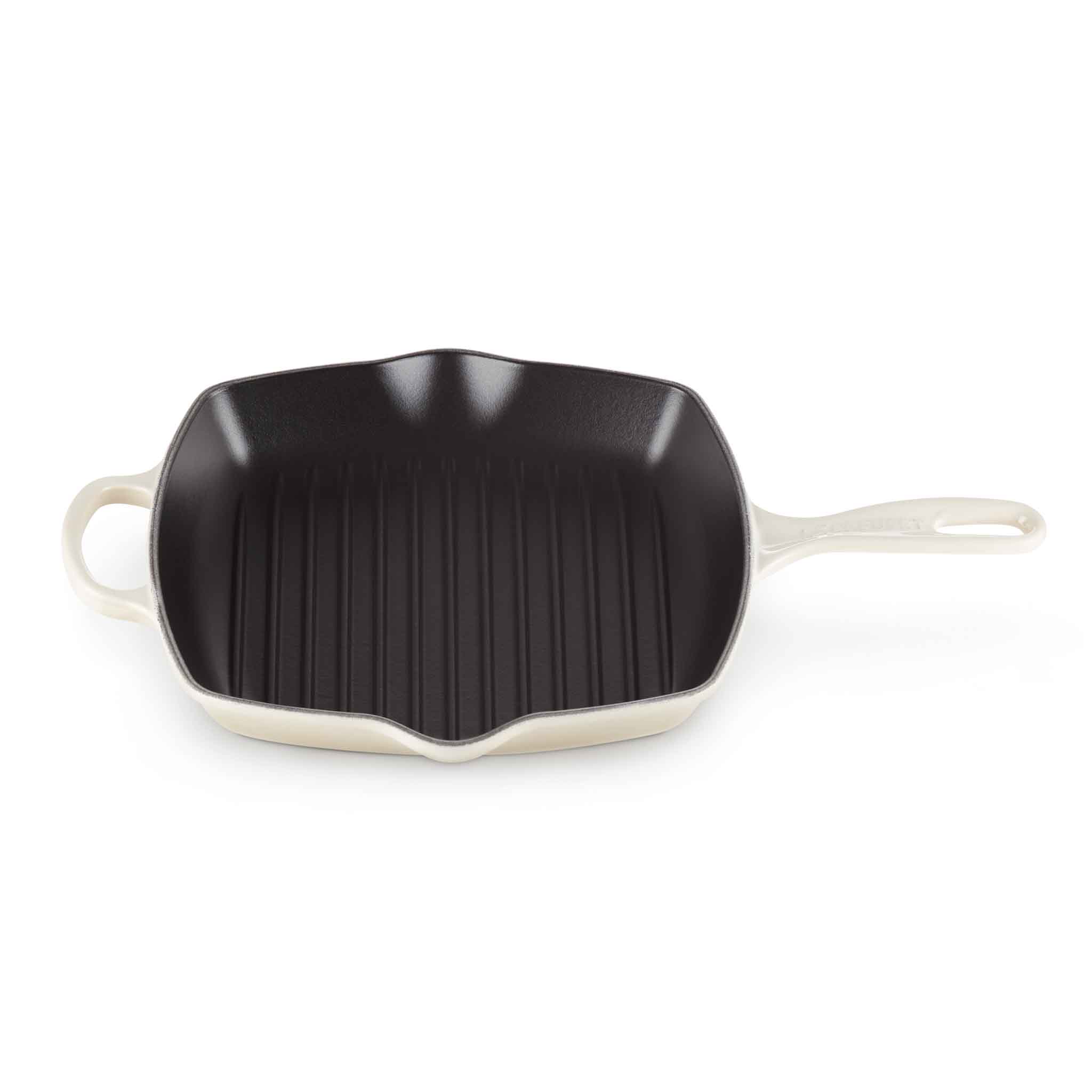 Le Creuset Signature Cast Iron Square Grillit 26cm Meringue