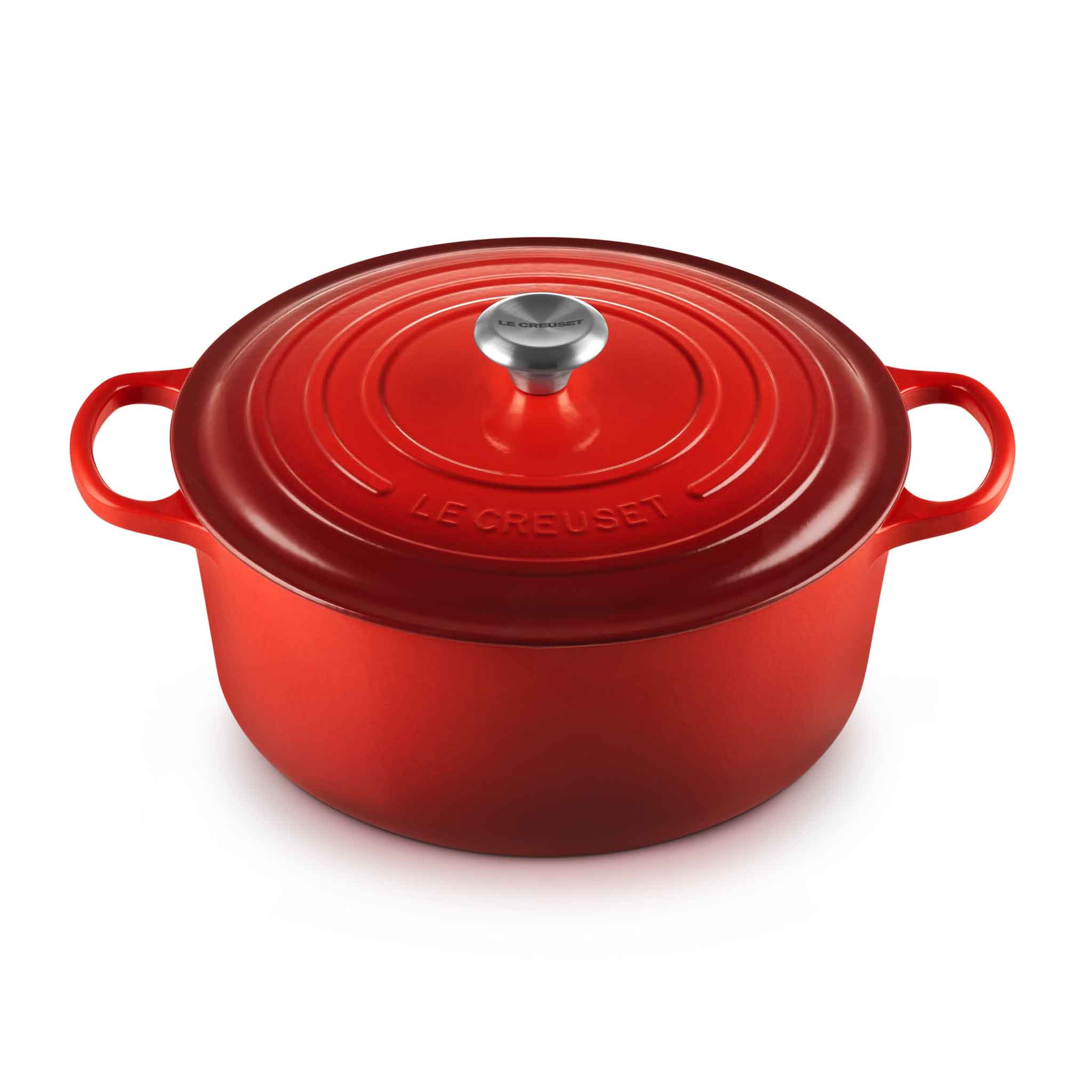 Le Creuset Signature Cast Iron Round Casserole 30cm Cerise
