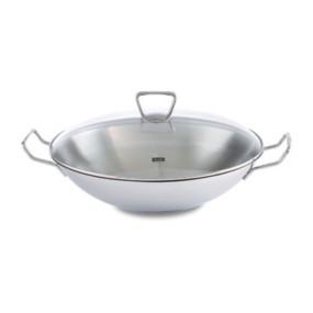 KUNMING WOK 36CM WITH GLASS LID WITH DEEP-FRYING R...