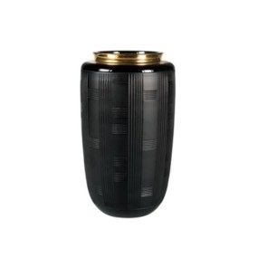 CASE W/SMALL VASE JET BLACK