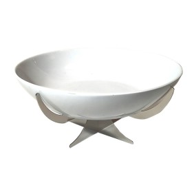 ROUND DISH STAINLESS STEEL STAND WITH LID