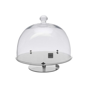 STAND W/GLASS DOME - STAINLESS STEEL