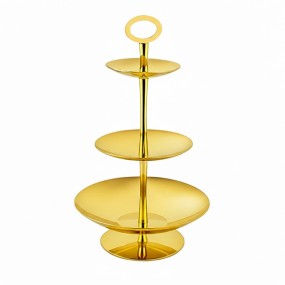 3 LEVELS STAND SHINY BLK GOLD PLTD