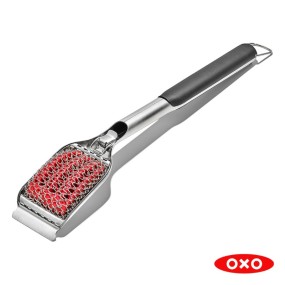 COILED GRILL BRUSH WITH REPLACEABLE HEAD