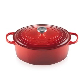 35CM SIGNATURE CAST IRON OVAL CASSEROLE - CERISE