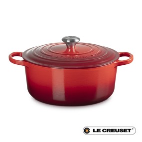 28CM SIGNATURE ENAMELLED CAST IRON ROUND CASSEROLE...