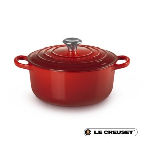 20CM SIGNATURE ENAMELLED CAST IRON ROUND CASSEROLE...