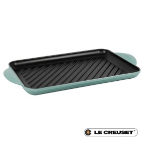 32CM CAST IRON RECTANGULAR GRILL - SEA SALT